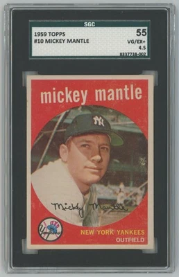 Topps Mickey Mantle 1959 SGC 4,5 New York Yankees #10 A54 Foto 1 de 2