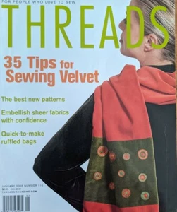 Threads Magazine Jan 2015 Sewing Sheer Fabrics Ruffled Bags Velvet - Imagen 1 de 5