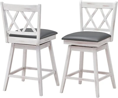 2pc Swivel Counter Stools JV10757WH-24 - Image 1 of 4