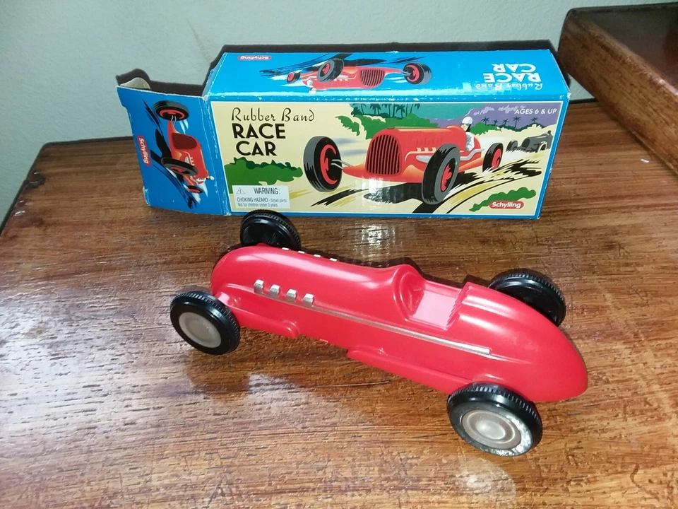 Rubber Band Race Car Open Wheel Plastic Wind-up Toy Schylling 2008