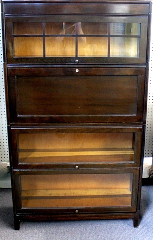 Antique Mission Style Barrister Bookcase + Pull-Down Desk by Gunn Furniture Co Cover