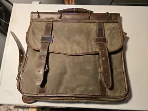 💥Portátil portafolio de lona de cuero marrón con cinturón Schlesinger Brothers💥 - Imagen 1 de 8
