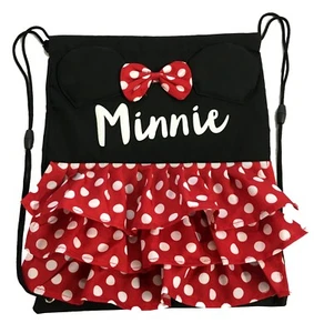 Disney Minnie Mouse Mochila Plana Bolsa De Deporte Gimnasio Excursiones - Imagen 1 de 16