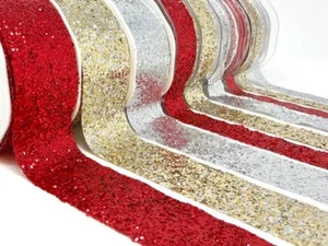 Bertie's Bows Glitter Ribbon - sold by the metre or by the roll - Picture 1 of 17