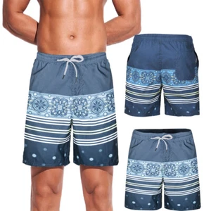 Men's Swimming Shorts Quick Dry Beach Trunks Swimwear with Mesh Lining - Picture 1 of 10