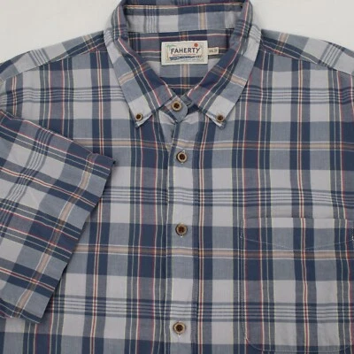 Faherty shirt mens 2XL Madras Button down Plaid Beach house collection organic - Image 1 of 4