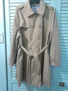 AVENUE TAN POLYESTER TRENCH COAT SIZE 22/24 - Picture 1 of 4