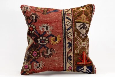 Kilim Ethnic Pillow, 18x18 in, Decorative Throw Cushion, Handmade Vintage Pillow - Image 1 of 4