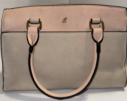 KATE SPADE Borsa a tracolla Kate e Alex Cuffaro rosa e Lt. Tan vintage 8 5 x 13 x 5 5 pollici