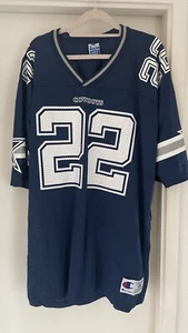 DALLAS COWBOYS #22 EMMITT SMITH NFL FOOTBALL JERSEY BLUECHAMPION BNWOT MEN XL - Picture 1 of 5