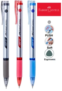 3 X FABER-CASTELL GRIP X5 BLUE BLACK RED Ink Retractable Ball Point Pen Set 0.5 - Picture 1 of 3