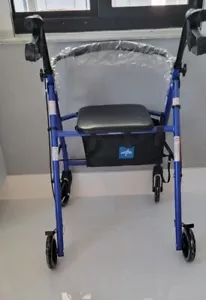 Folding Rollator Walker w/ storage seat, w/ locking handbrake used  - Picture 1 of 1