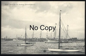 #892 AK Kiel Blick v.d Seeburg (Studentenheim) Schiffe - Bild 1 von 2