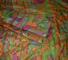 BVH Pure silk Antique Vintage Sari Fabric 4Y CRAFT 4gp18 S250 Multi #ABD17