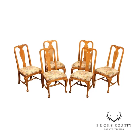 Ethan Allen 'Circa 1776' Set of Six Maple Dining Chairs Cover