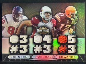 JOHNSON FITZGERALD EDWARDS 2007 Topps Triple Threads Sepia Jersey Relic #/27 - Picture 1 of 2