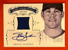 Brett Jackson 2012 Panini National Treasures SIGNATURE MATERIALS AUTO Rookie /49