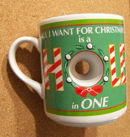 All I Want for Christmas is Hole in One golf mug look through ceramic coffee cup Cover