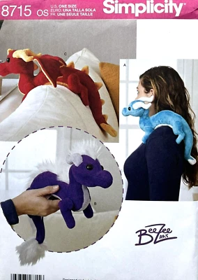 Simplicity Pattern 8715   Stuffed Dragons  Assorted Styles - Image 1 of 2