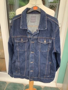 primark mens large denim blue jacket vgc 100% cotton - Picture 1 of 6