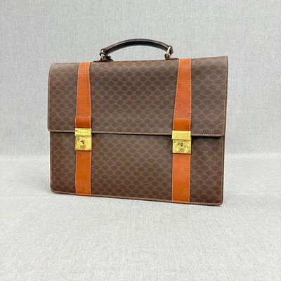 CELINE Macadam Bolso de Negocios PVC Maletín Usado, Negro/Rojo Japón Foto 1 de 4