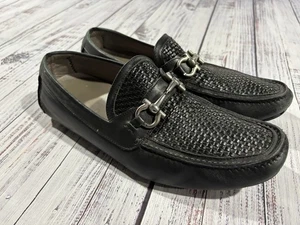 Men’s Salvatore Ferragamo Shoes Sz 9 2E Driving Loafers Woven Good Condition - Picture 1 of 13