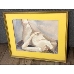 Watercolor Abstract Painting Wall Art 1980’s Artist Pauline Geerlings Realism  - Picture 1 of 13