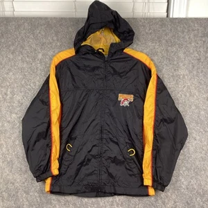 Pittsburgh Pirates Full Zip Hooded Windbreaker Jacket Black Gold Medium 10/12 - Picture 1 of 5