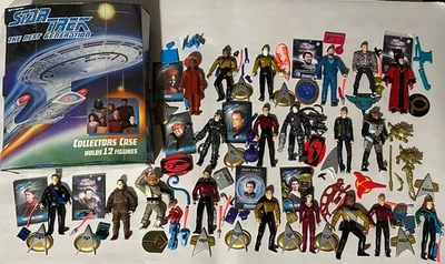 Lote x20 Figuras de Acción y Estuche de Transporte Completo Star Trek The Next Generation Foto 1 de 4