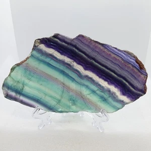 Large Purple Fluorite Crystal Slab Natural Polished Rainbow Fluorite Stone Slab - Picture 1 of 7