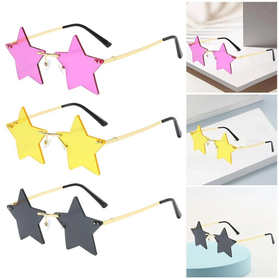 Star Pentagram Shape Sunglasses for Men Women Glasses Frameless Colorful - image 1 of 1