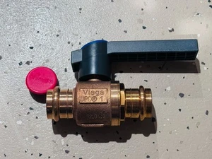 Viega 1"-Inch Propress Full Port Bronze Ball Valve with Plastic Handle - Picture 1 of 2