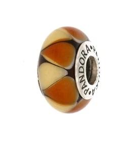 PANDORA BEZAUBERNDER BERNSTEIN MURANO GLAS CHARM STERLINGSILBER 925 ALE - Bild 1 von 7