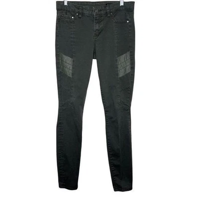 Pantalones de mezclilla ajustados Club Monaco Moto para mujer talla 6 verde elástico tiro medio Foto 1 de 4