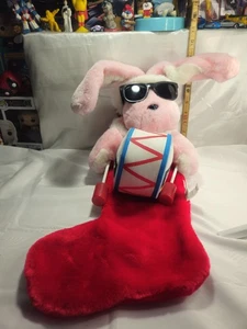 Vintage 1993 ENERGIZER BUNNY Christmas Stocking Pink Rabbit Battery Advertising - Picture 1 of 18