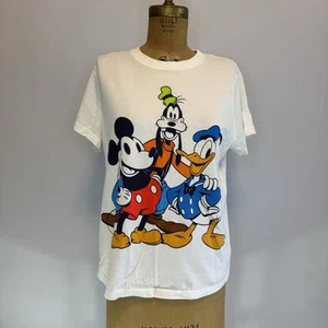Disney Figuren Mickey Goofy Donald weißes T-Shirt - Damen Small - Bild 1 von 12