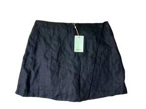 Quince Damen 100 % europäisches Leinen Skort schwarz Kurzgröße 14 neu - Bild 1 von 15