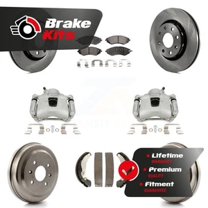 Front Rear Brake Caliper Rotor Drum Ceramic Pad Kit For 2004-2011 Chevrolet Aveo - Picture 1 of 1