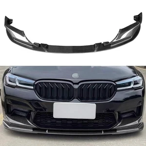 Carbon Fiber 3D Style Front Bumper Lip For BMW 5 Series F90 M5 PRE 2017-2020 - Picture 1 of 7
