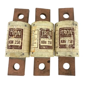 Tron Bussman Rectifier Fuses Set Of 3 KBH-250 NOS 500v 250a - Picture 1 of 5