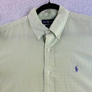 Ralph Lauren Mens button down Shirts size L Gingham Lime Green Easter - Picture 1 of 7