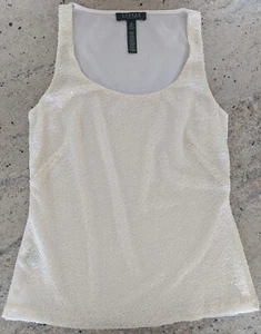 WOMEN'S LAUREN RALPH LAUREN SEQUIN SLEEVELESS TOP TANK CAMISOLE, 2 P, EXCELLENT - Picture 1 of 13