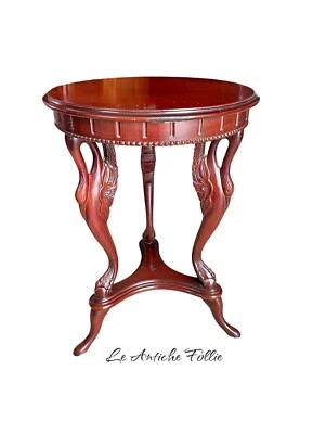 **Table basse en bois avec jambes sculptées en forme de cygne** - Photo 1/4