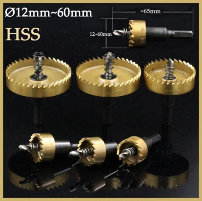 HSS Lochsäge Bohrkrone Lochbohrer Edelstahl Metall Holz Bohrkronen Ø12mm~60mm - Bild 1 von 4