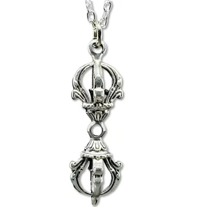 Dorje Vajra Thunderbolt Necklace Pendant Prayer Buddhist Hindu Protection Chain - Picture 1 of 9