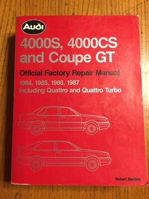 Audi 4000-S 4000-CS Quattro Turbo 1984-1987 manual de servicio de reparación de taller 1985 1986 Foto 1 de 4