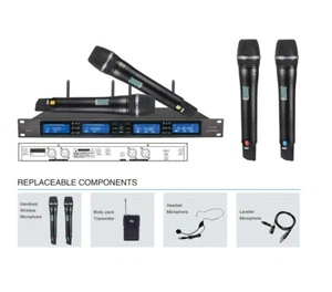 SISTEMA DE MICRÓFONO INALÁMBRICO BVB VM-100MKII PROFESIONAL QUAD 4 x UHF - Imagen 1 de 1