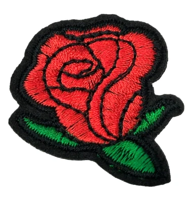 Patch Sew On Iron On Embroidered Clothing Hats Jackets Coat  ROSE FLOWER A132 - Image 1 of 3