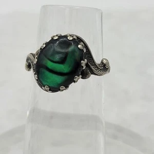 925 Sterling Silver Pau Abalone Ring Size 3.5 - Picture 1 of 5