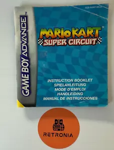 Mario Kart Super Circuit Nintendo Game Boy Advance Instruction Manual - Picture 1 of 3